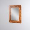 Solid Teak Wood Wall Mounted Mirror for Bathroom,Bedroom, HD Makeup Mirror,Decror Wall Mirror