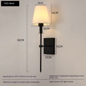 Indoor Bedroom Bedside Reading Wall Lamp (Option: Without Bulb-1023 Black)